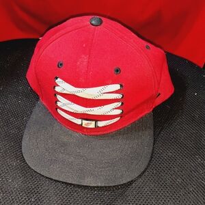 Zephyr Red and Black Lace-Up Hat